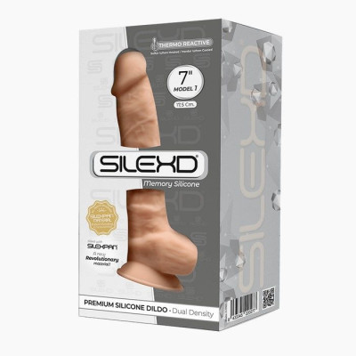 Фалоімітатор SilexD Johnny Flesh (MODEL 1 size 7in), двошаровий, силікон + Silexpan, діаметр 3,5см