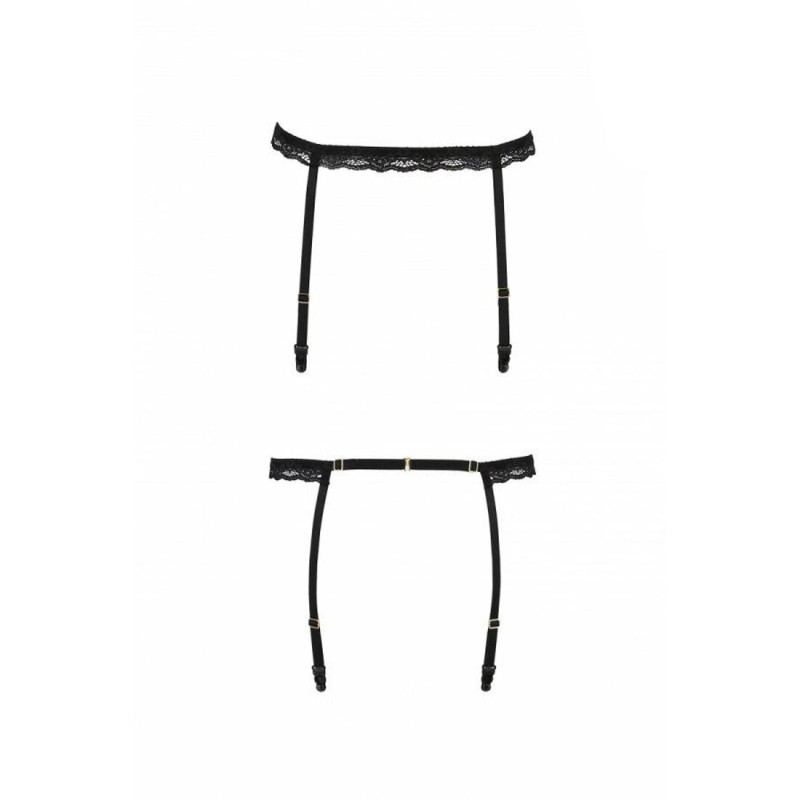 Пояс-стрепи для панчіх SHELLY GARTER BELT black L/XL - Passion Exclusive