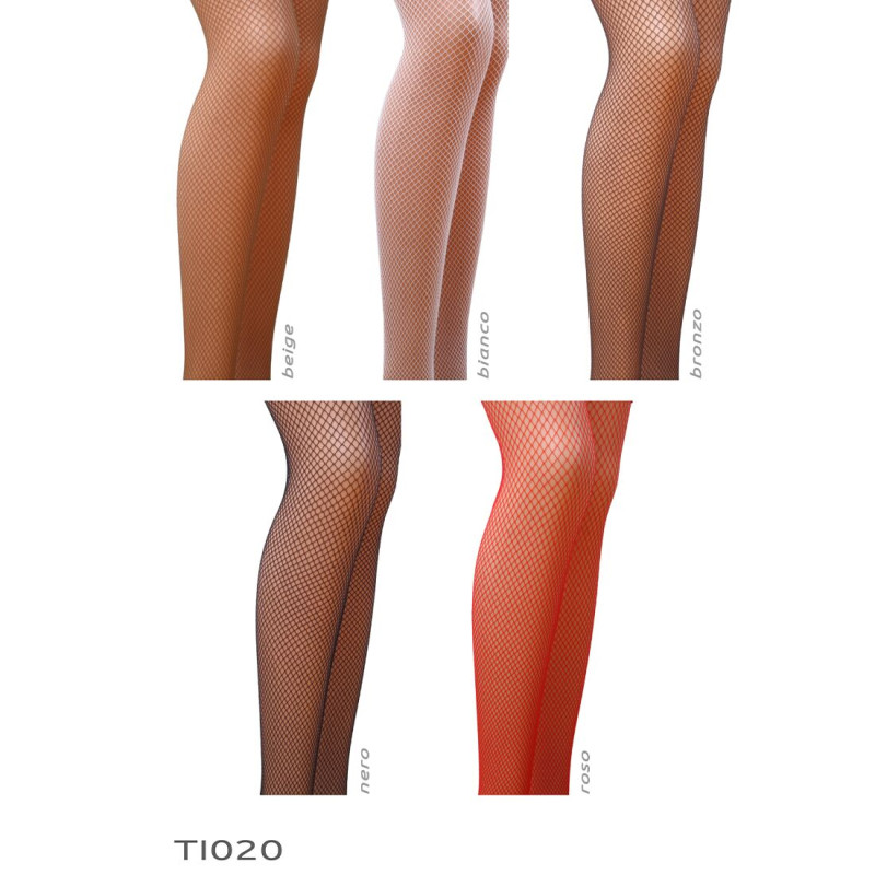 Колготки в сіточку без виділених трусиків Passion TI020 nero 1/2 (fishnet) типу Кабаретка