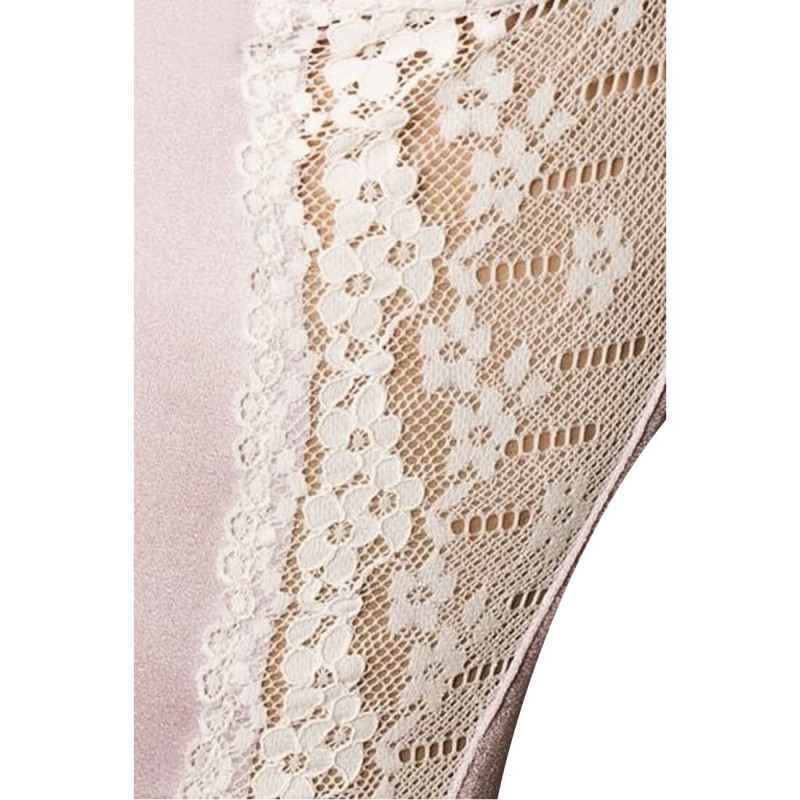 Корсет з пажами SHANTI CORSET pink L/XL - Passion Exclusive, трусики, оборочка