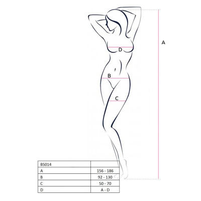 Еротичне бодістокінг Passion BS014 red, комбінезон, велика сітка