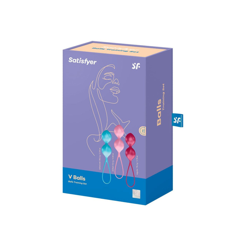 Вагінальні кульки Satisfyer V Balls (3 пари), діаметр 3,4 см, вага 79-114-150гр, монолітні