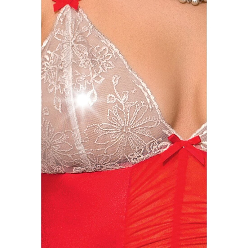 Еротичне боді LORAINE BODY red L/XL - Passion Exclusive