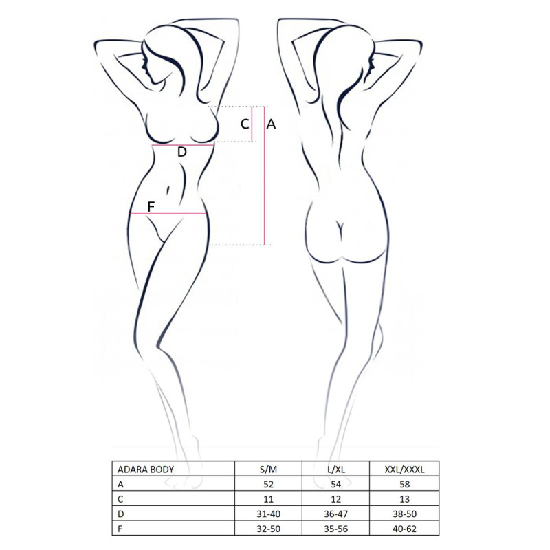 Еротичне боді монокіні ADARA BODY red S/M - Passion