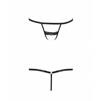 Трусики-стрепи SHELLY THONG Black S/M - Passion Exclusive