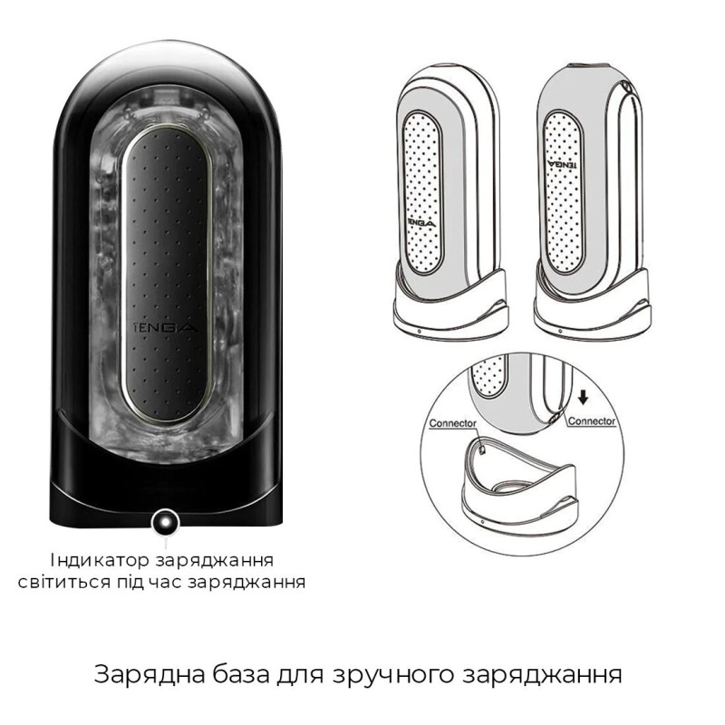 Мастурбатор Tenga Flip Zero Electronic Vibration чорний, змінна інтенсивність, розкладний
