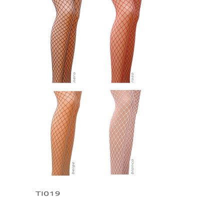 Колготки в сіточку без виділених трусиків Passion TI019 nero 3/4 (fishnet) типу Кабаретка