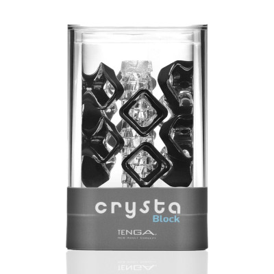 Мастурбатор TENGA Crysta Block, унікальний рельєф, що стимулюють щільні блоки, прозорий матеріал