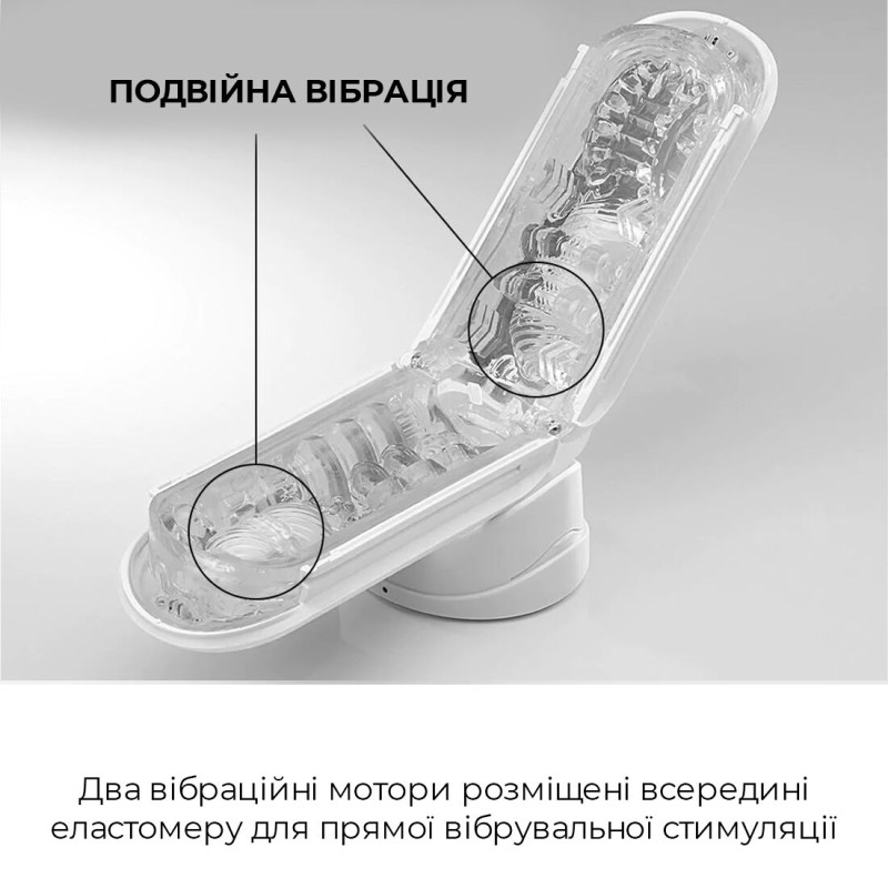 Мастурбатор Tenga Flip Zero Electronic Vibration White, змінна інтенсивність, розкладний