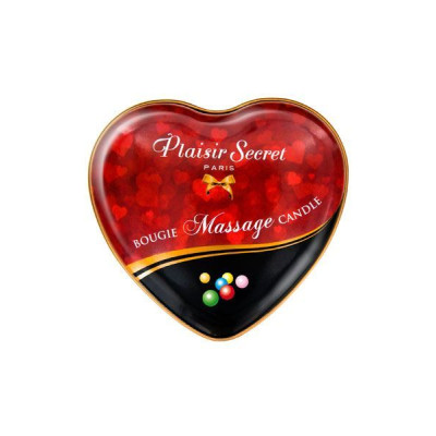 Масажна свічка сердечко Plaisirs Secrets Жуйка (35 мл)
