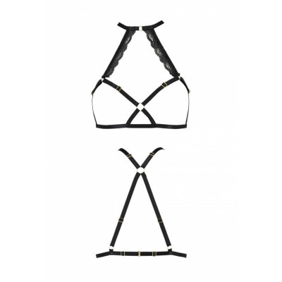 Портупея з стреп з мереживом LORRY BRA black L/XL - Passion Exclusive