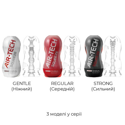 Мастурбатор Tenga Air-Tech Squeeze Gentle, стискається корпус, більш щільний вхід