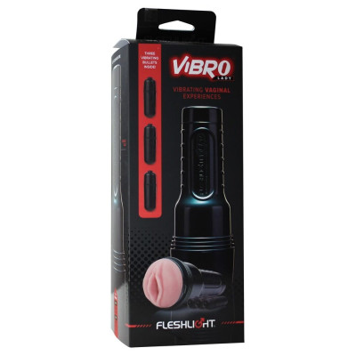 Мастурбатор з вібрацією Fleshlight Vibro Pink Lady Touch, три вібропулі, стимулюючий рельєф