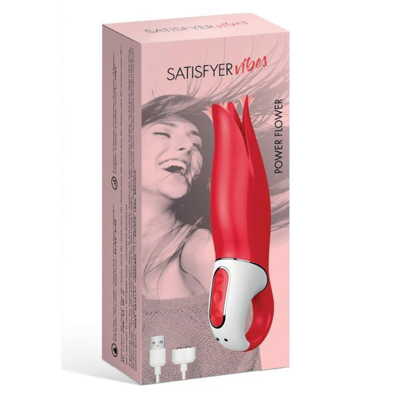 Потужний вібратор Satisfyer Vibes Power Flower з ніжними тріпотливими пелюстками, 12 режимів роботи
