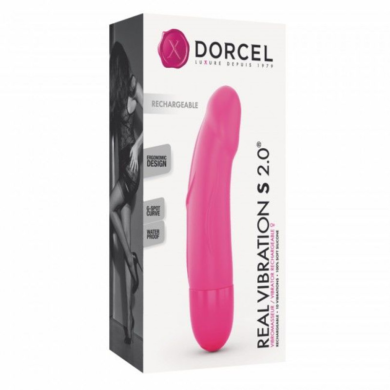 Вібратор Dorcel Real Vibration S Magenta 2.0, діам 3,7см, перезаряджається, для точки G
