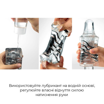 Мастурбатор TENGA Crysta Block, унікальний рельєф, що стимулюють щільні блоки, прозорий матеріал