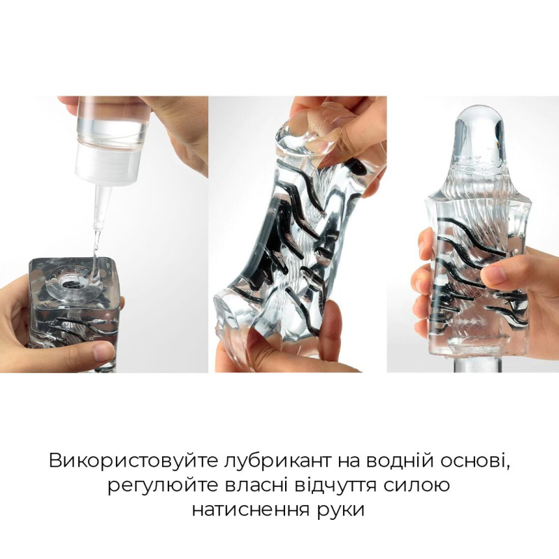 Мастурбатор TENGA Crysta Block, унікальний рельєф, що стимулюють щільні блоки, прозорий матеріал