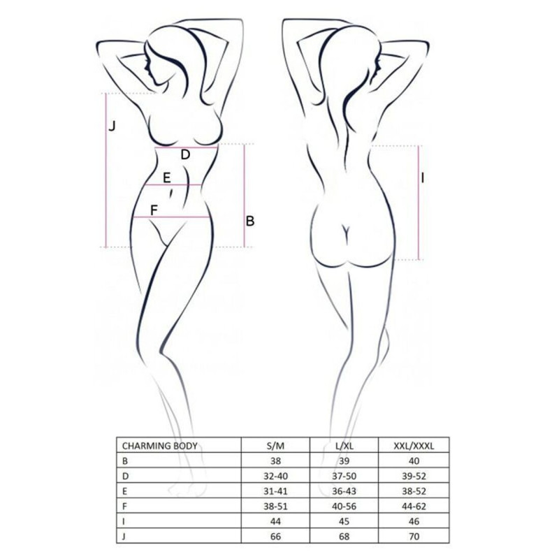 Еротичне боді CHARMING BODY black S/M - Passion
