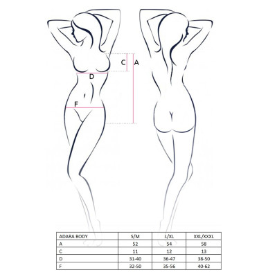 Еротичне боді монокіні ADARA BODY Red L/XL - Passion