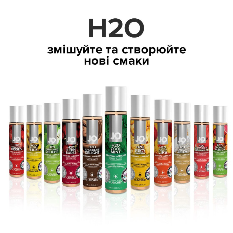 Їстівний лубрикант на водній основі JO H2O - Свіжа М'ята (120 мл) без цукру