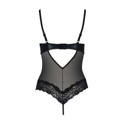 Еротичне боді з відкритими грудьми NORTH BODY black S/M - Passion Exclusive