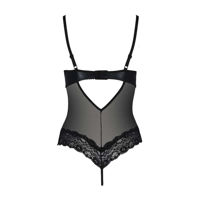Еротичне боді з відкритими грудьми NORTH BODY black S/M - Passion Exclusive