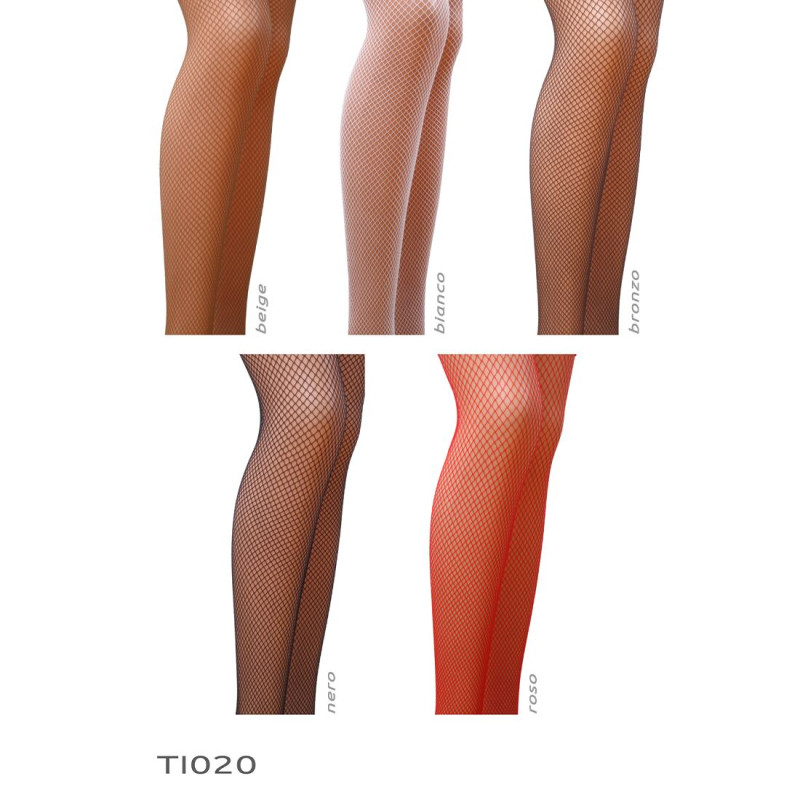 Колготки в сіточку без виділених трусиків Passion TI020 nero 3/4 (fishnet) типу Кабаретка