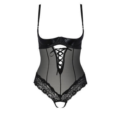 Еротичне боді з відкритими грудьми NORTH BODY black S/M - Passion Exclusive