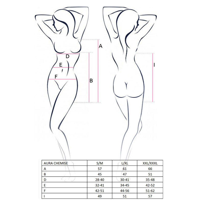 Сорочка плаття AURA CHEMISE black XXL/XXXL - Passion, трусики, халтер, зі спущеними бретелями
