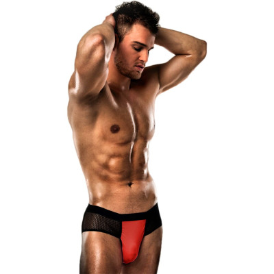 Чоловічі трусики з червоним гульфіком Passion 007 THONG Red XXL/3XL