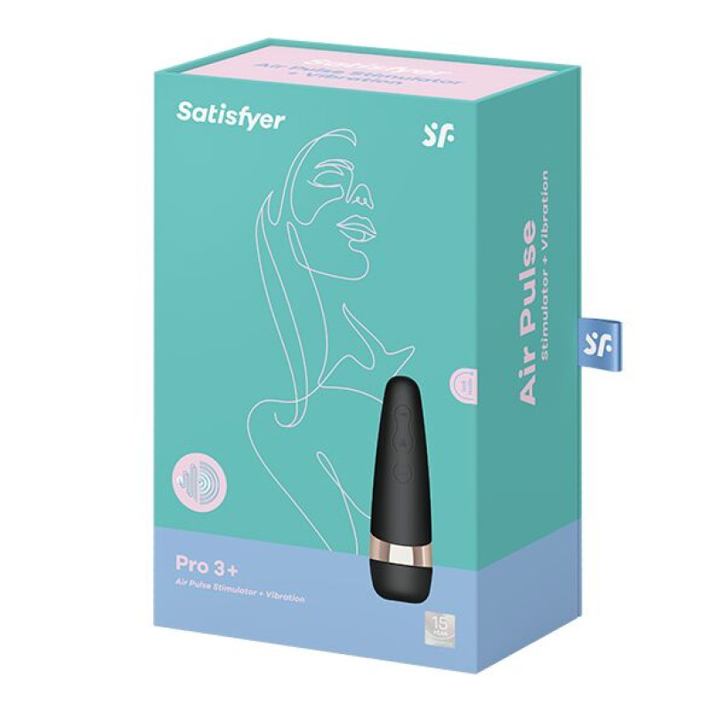 Вакуумний кліторальний стимулятор Satisfyer Pro 3 Vibration з вібрацією і дуже м'яким кінчиком