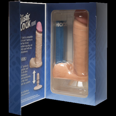 Фалоімітатор Doc Johnson Realistic Cock 8 inch White - ULTRASKYN, Vack-U-Lock, діаметр 5,1см (м'ята упаковка)