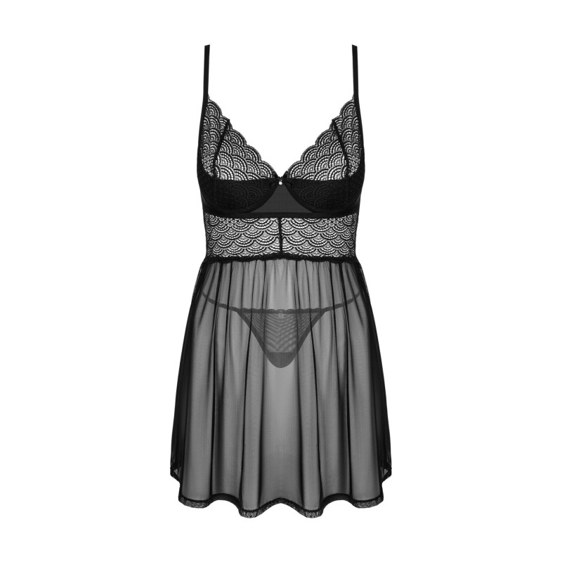 Пеньюар та трусики Obsessive Chemeris babydoll & thong XL/2XL