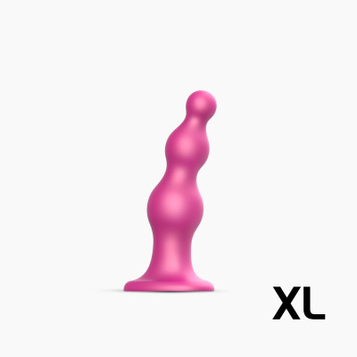 Насадка для страпону Strap-On-Me Dildo Plug Beads Framboise Metallic XL Насадка для страпону Strap-On-Me Dildo Plug Beads Framboise Metallic XL