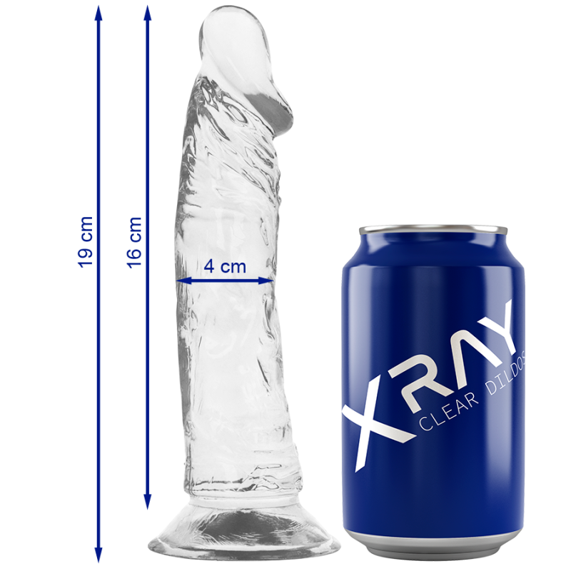 Прозорий фалоімітатор XRay, 16х4 см