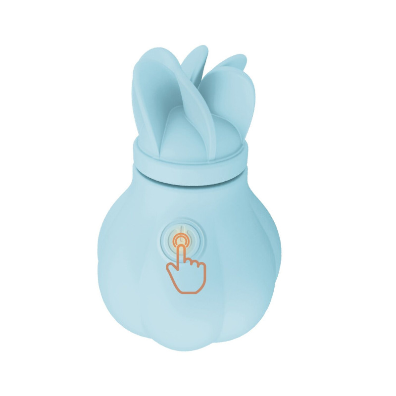 Вібратор Adrien Lastic Caress Blue з насадками, що крутяться для стимуляції ерогенних зон