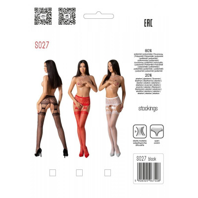 Еротичні колготки-бодістокінг Passion S027 Black