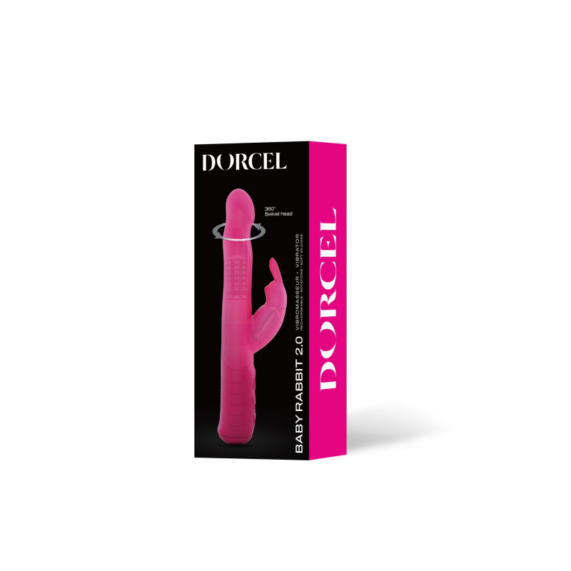 Вібратор-кролик Dorcel Baby Rabbit Magenta 2.0 з перловим масажем і головкою, що обертається.