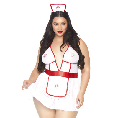 Костюм медсестри Leg Avenue Nightshift Nurse XL/XXL, сукня, трусики, шапочка Костюм медсестри Leg Avenue Nightshift Nurse XL/XXL, сукня, трусики, шапочка