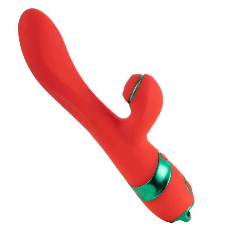 Вібратор-кролик із флогером LOCKINK SEVANDA Whip Vibrating Massage Wand - Red & Green
