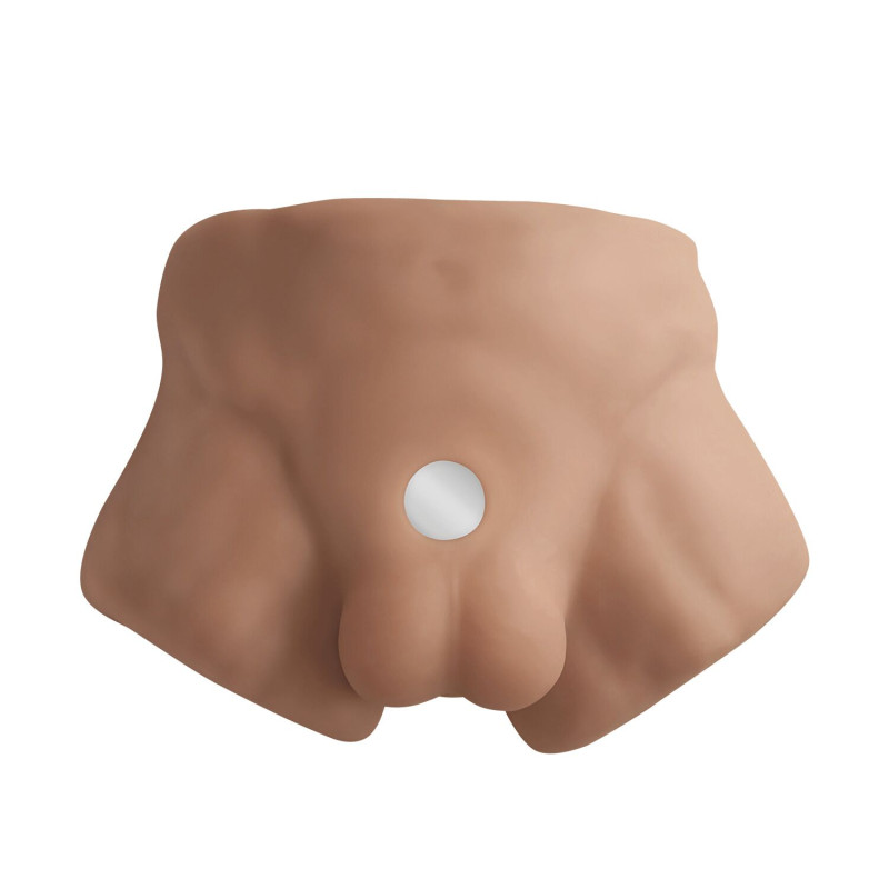 Напівторс з фалоімітатором на присосці SilexD Apollo S Male Torso Caramel