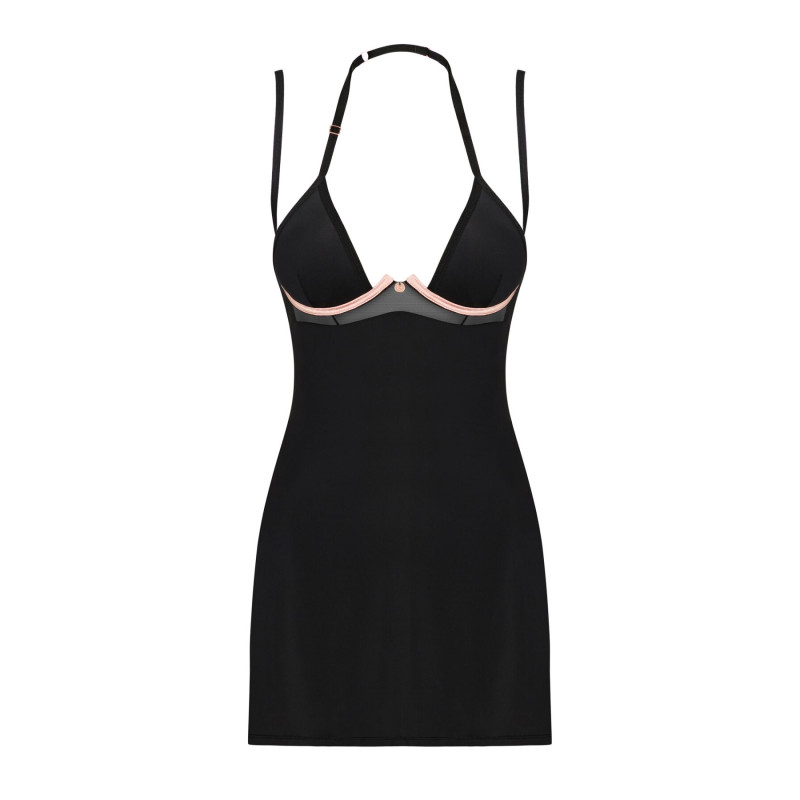 Сорочка зі стрінгами Obsessive Selinne chemise & thong XS/S