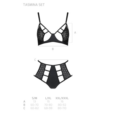 Комплект білизни TASMINA SET Black XXL/3XL - Passion