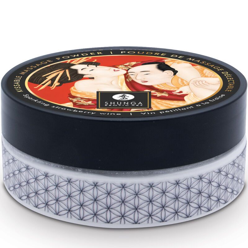 Смачна пудра для оральних ласк Shunga Body Powder - Полуничне шампанське (75 грам)