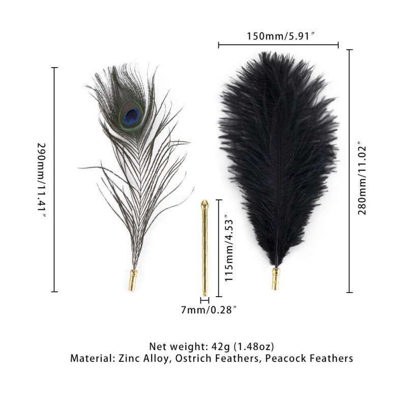 Лоскут LOCKINK SEVANDA Natural Peacock Flirting Feather Tickler, перо павича