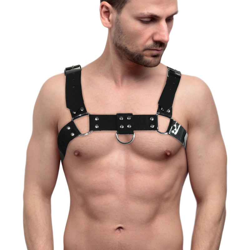 Чоловічі портупеї на груди Feral Feelings - Bulldog Harness Black