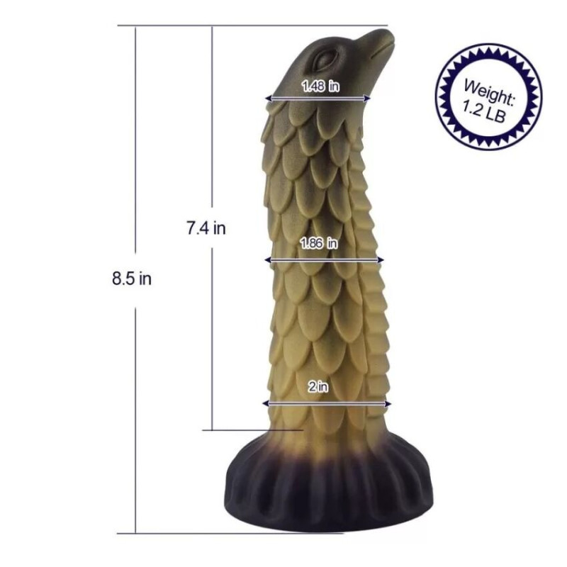 Силіконовий ділдо Hismith 8.5'' Squama Beast Monster Series