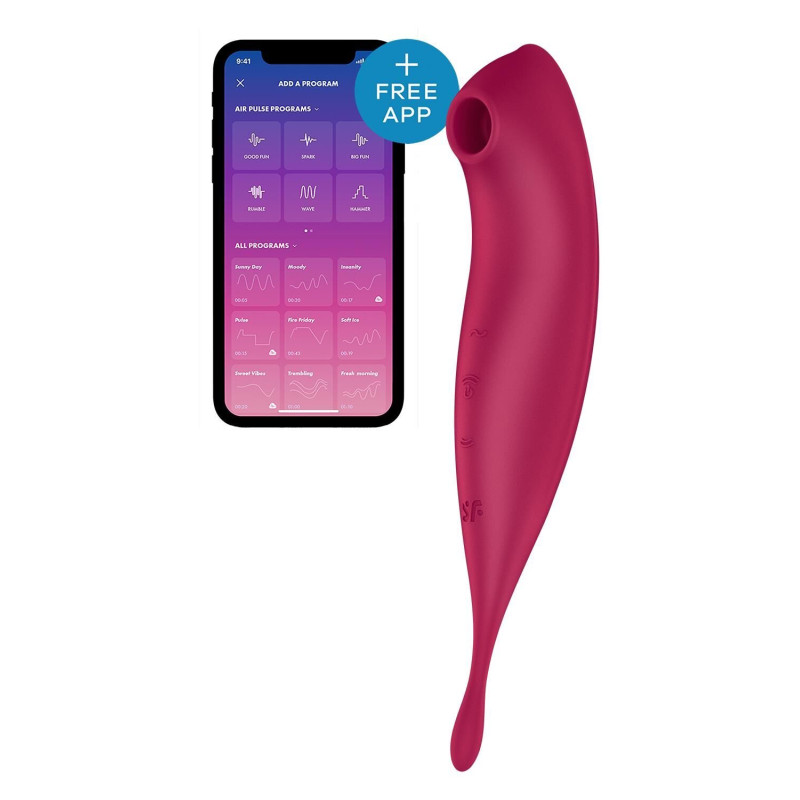 Вібратор із вакуумною стимуляцією Satisfyer Twirling Pro+ dark red (м'ята упаковка)