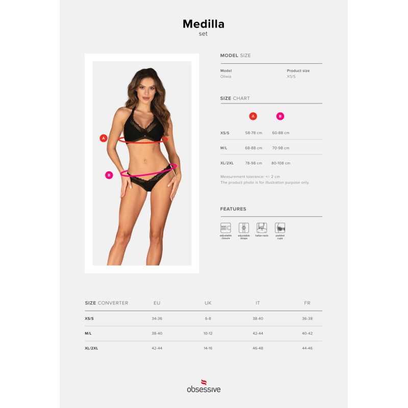 Комплект білизни Obsessive Medilla XL/2XL (сет з 2)
