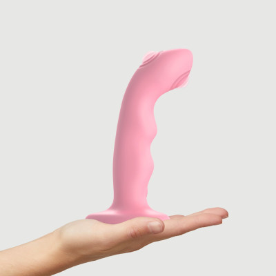 Насадка для страпону Strap-On-Me TAPPING DILDO WAVE - CORAL PINK
